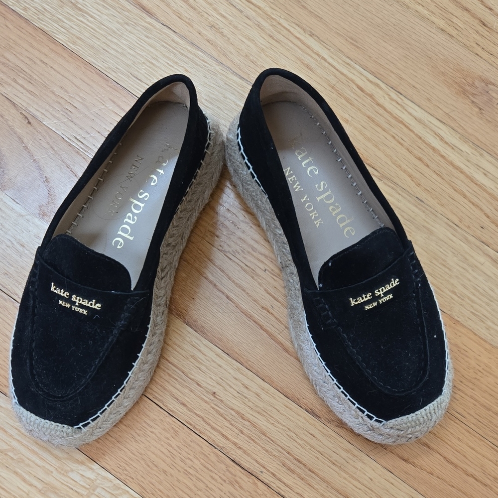 Kate Spade Black Suede Loafers